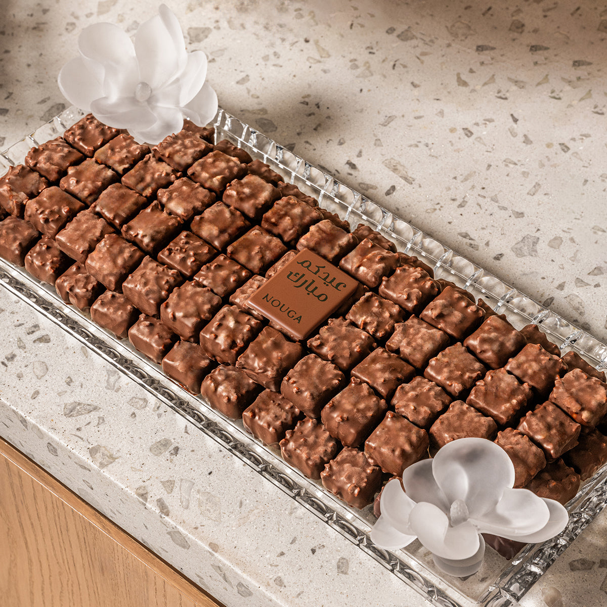 Crystal White Floral Plate